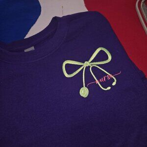 NEW pocket size/front left chest NURSE purple 3X unisex fit tshirt